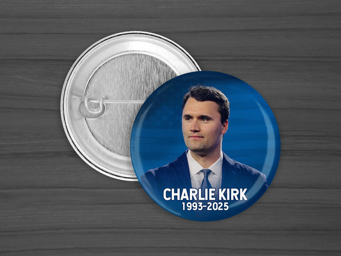 Freedom Charlie Kirk Pinback Button – Political Pin, Conservative Lapel Badge