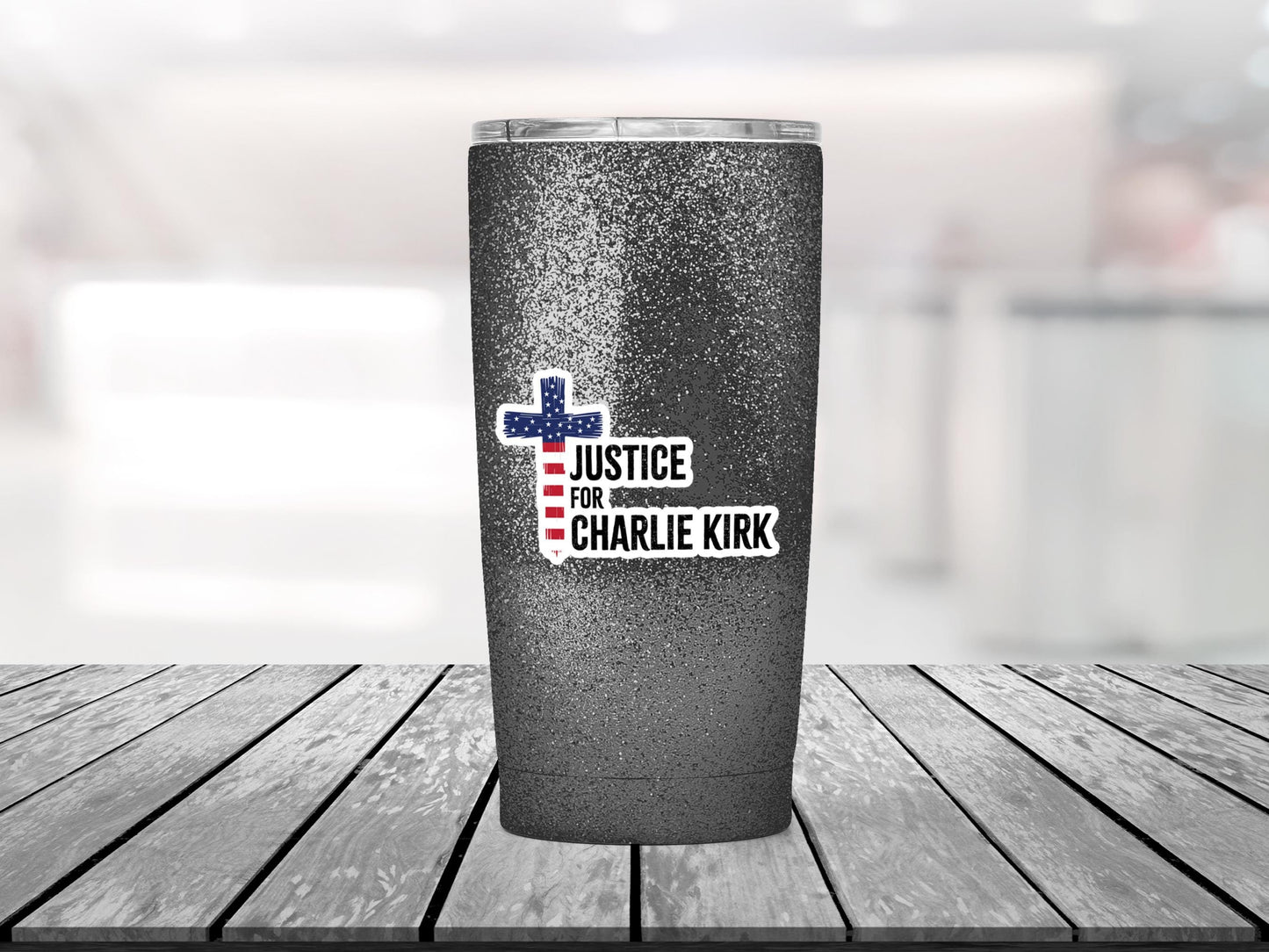 Justice for Charlie Kirk Sticker, Water Resistant, Republican Sticker, American Patriot Sticker