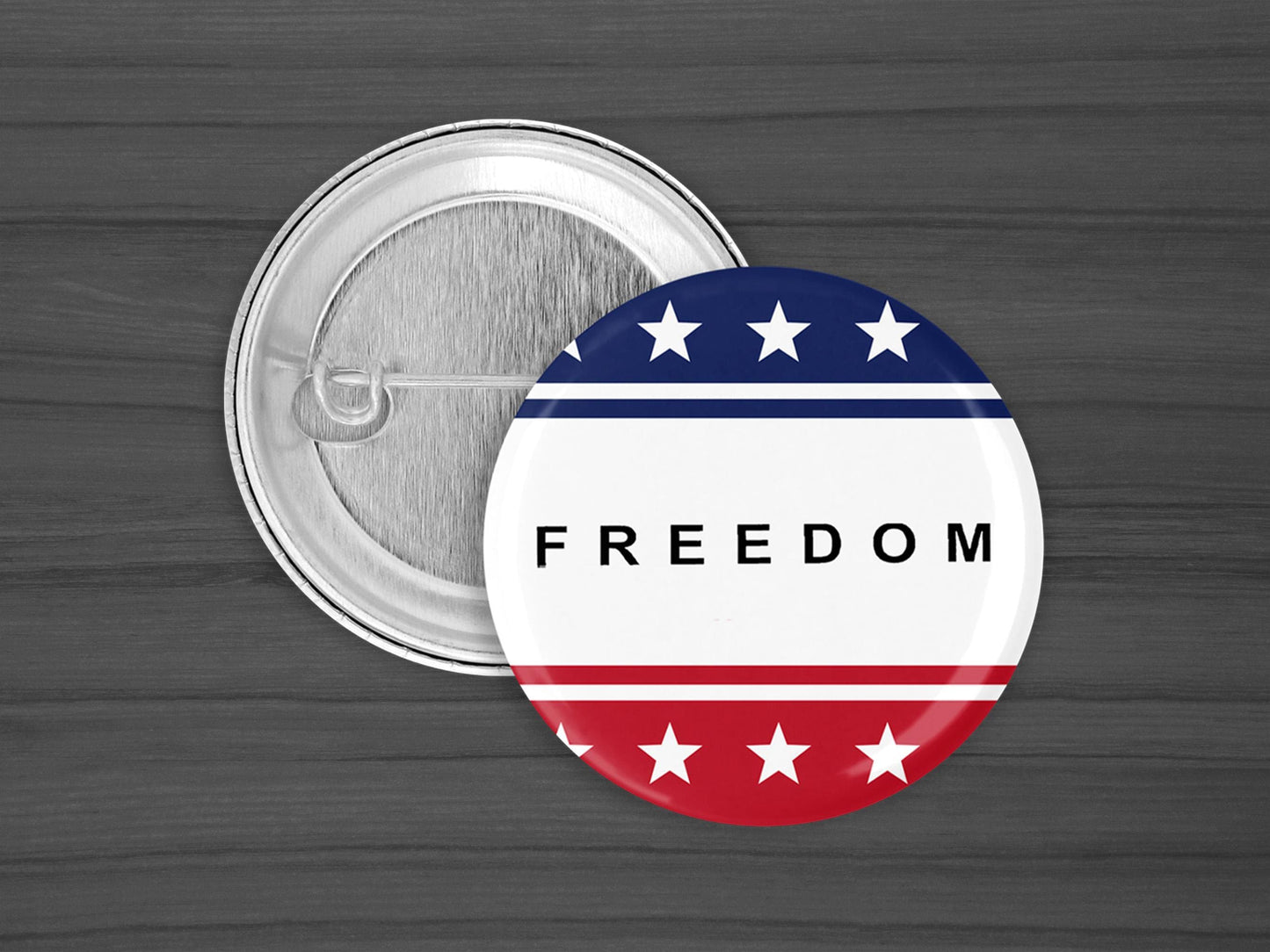 Freedom Charlie Kirk Pinback Button – Political Pin, Conservative Lapel Badge, 1.25" or 2.25"