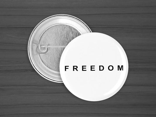 Freedom Charlie Kirk Pinback Button – Political Pin, Conservative Lapel Badge, 1.25" or 2.25"