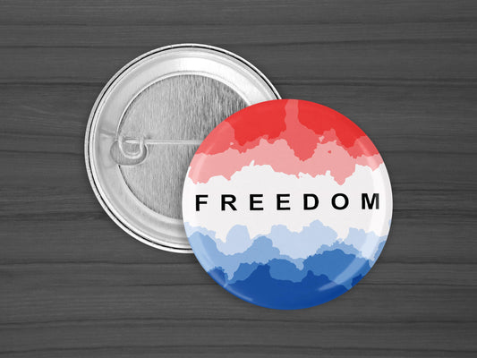 Freedom Charlie Kirk Pinback Button – Political Pin, Conservative Lapel Badge, 1.25" or 2.25"